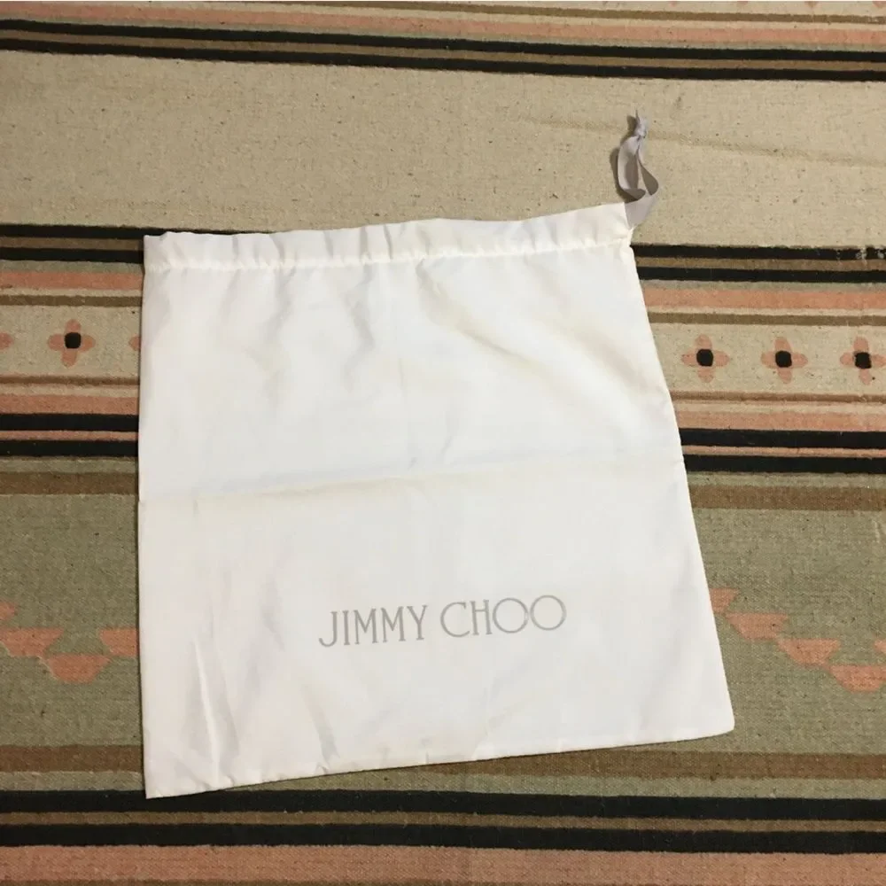 Jimmy Choo White Dustbag medium approx 13” x 14” Good for travel shoes